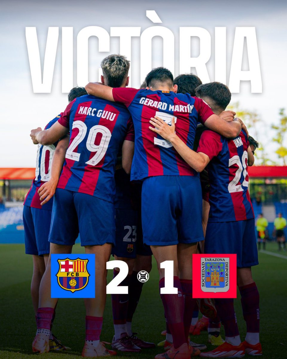 🚨 Le Barça Atlétic s'impose 2-1 face à Tarazona ! ⚽ Naim Garcia ⚽ Unai Hernández Le Barça Atlétic est officiellement qualifié pour les plays off !!! 💙♥️ Barça Barça Baaarça ! 🎶