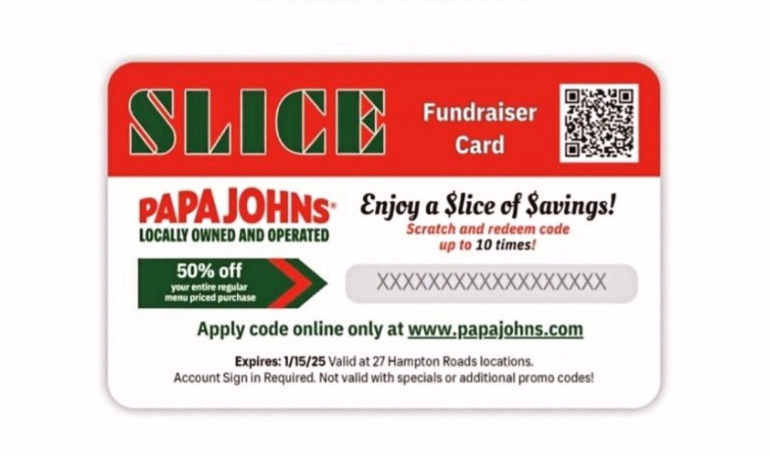 GRC PTSA has Papa Johns Slice Card. The cards can be used to get 50% off regular priced items AND a single card can be used 10 times! Message me at grcptsapresident@gmail.com or 919.426.5406 to purchase a card for$10. If your child attends GRC cards can be pick up at school!