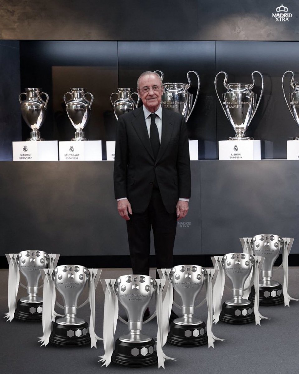 🚨 BREAKING: Florentino Perez has overtaken Santiago Bernabeu as the president with most titles in Real Madrid history.