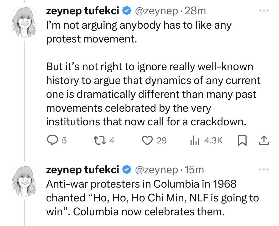 Thoughtful thread by @zeynep Civil rights protests that we now proudly claim as part of our national story were very unpopular at the time Some Vietnam protesters had slogans that many would find ugly, but were still on the right side side of history