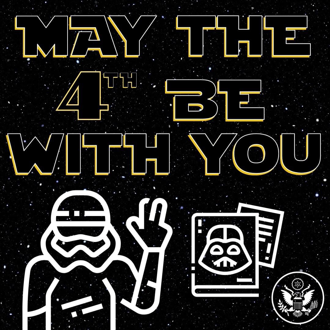 Wherever you’re headed (unless it’s to a galaxy far, far away), let our travel advisories be your guide. Visit travel.state.gov/destination. May the 4th be with you!