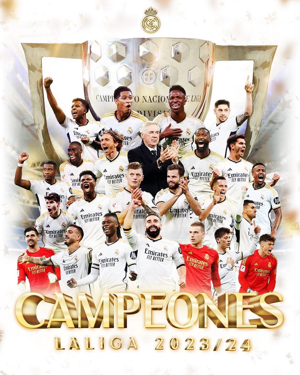 El Real Madrid se coronó Campeón de LaLiga 23/24, tras el partido entre Girona y Barça! 🏆 📸 | @realmadrid