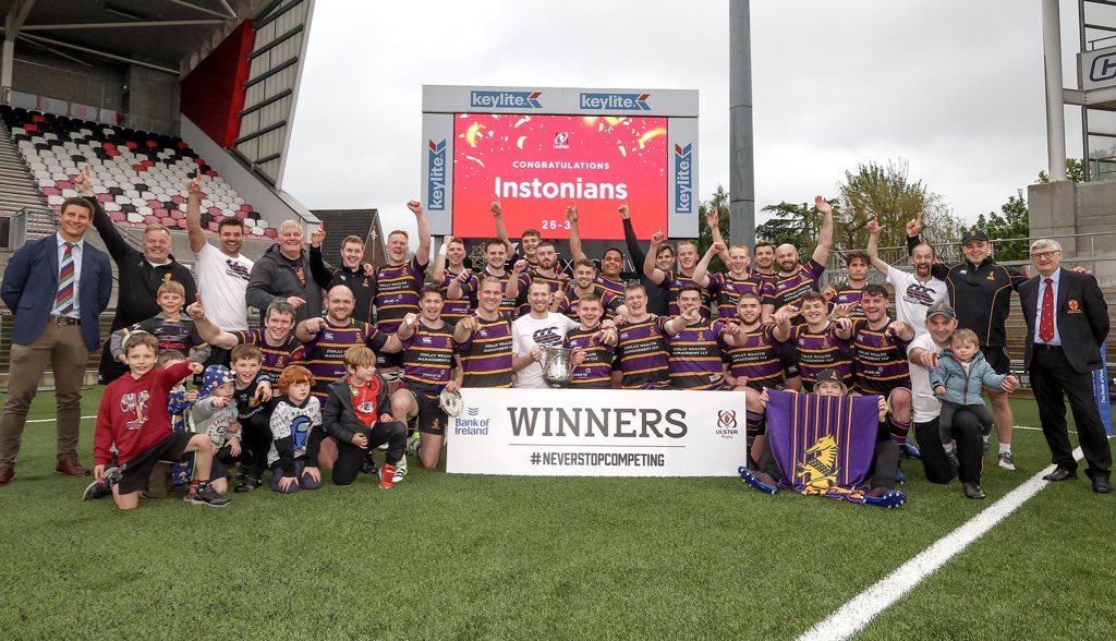 Congrats @InstoniansRugby 🙌 Instonians have won the 2024 @bankofireland Senior Cup after a nail biting game that went to extra time 👊 QUB 26 - 36 INST