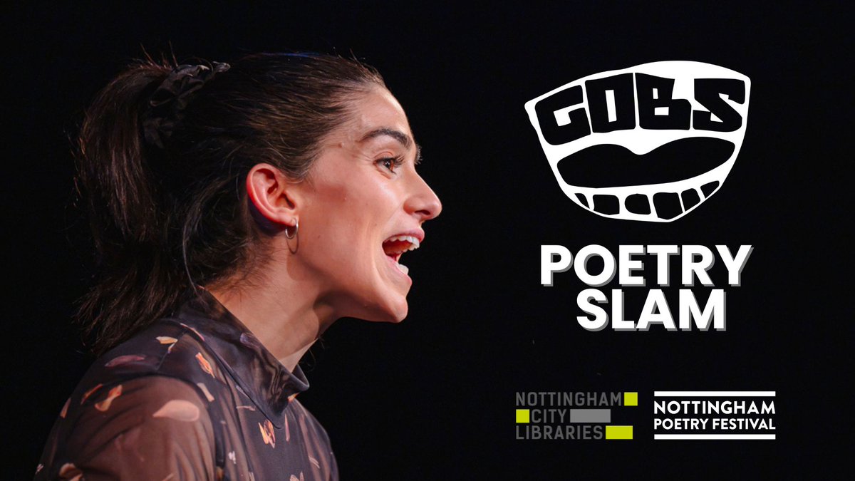 GOBS POETRY SLAM 🎤 As part of @NottmPoetryFest 🎉 on Sat 8 June, 7pm at Nottingham Central Library. 20 poets. 3 judges. £100 prize plus a @badbettypress book bundle. Book Earlybird tickets now: eventbrite.co.uk/e/gobs-poetry-…