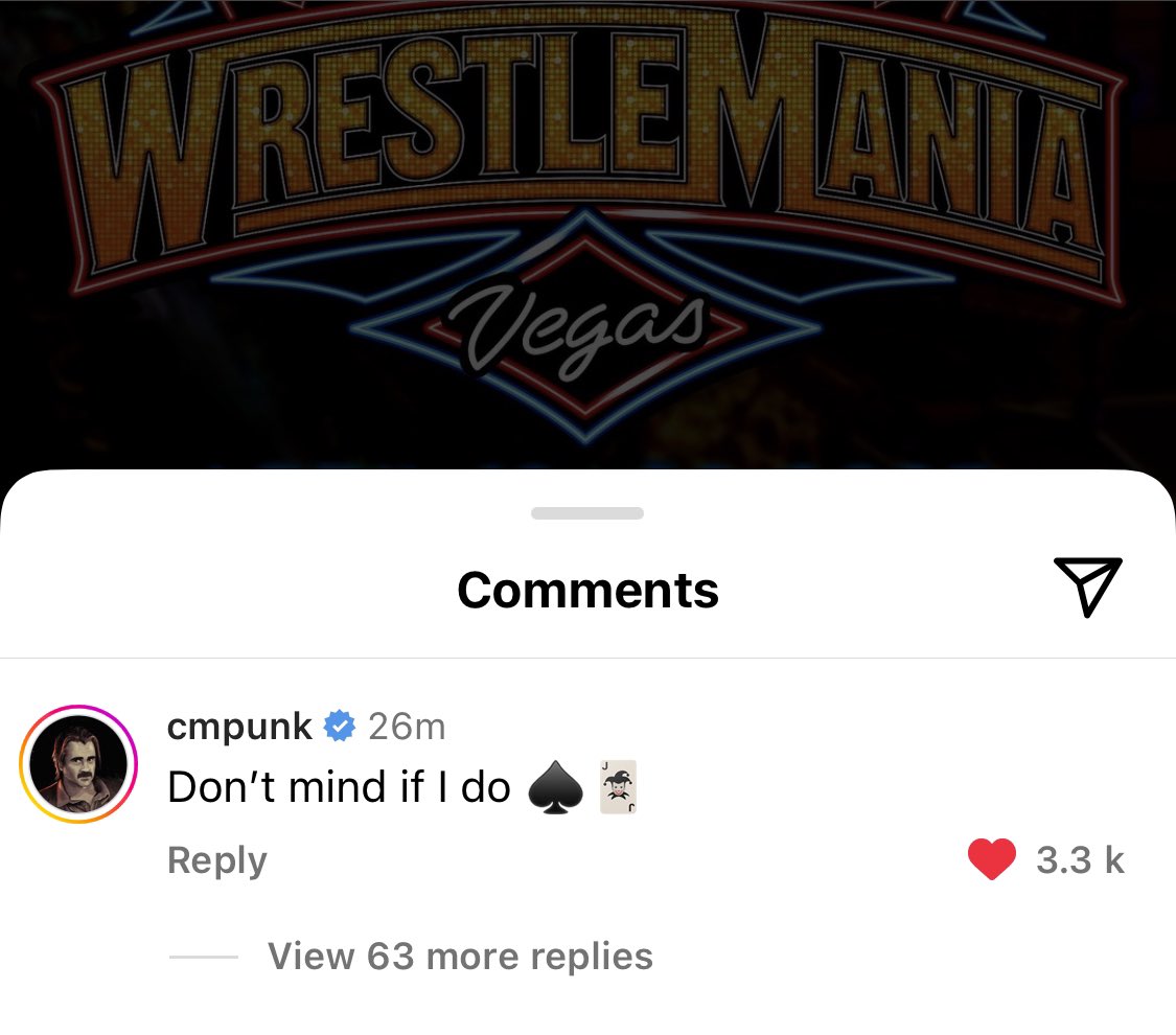 CM Punk’s reaction to WrestleMania 41 taking place in Las Vegas.