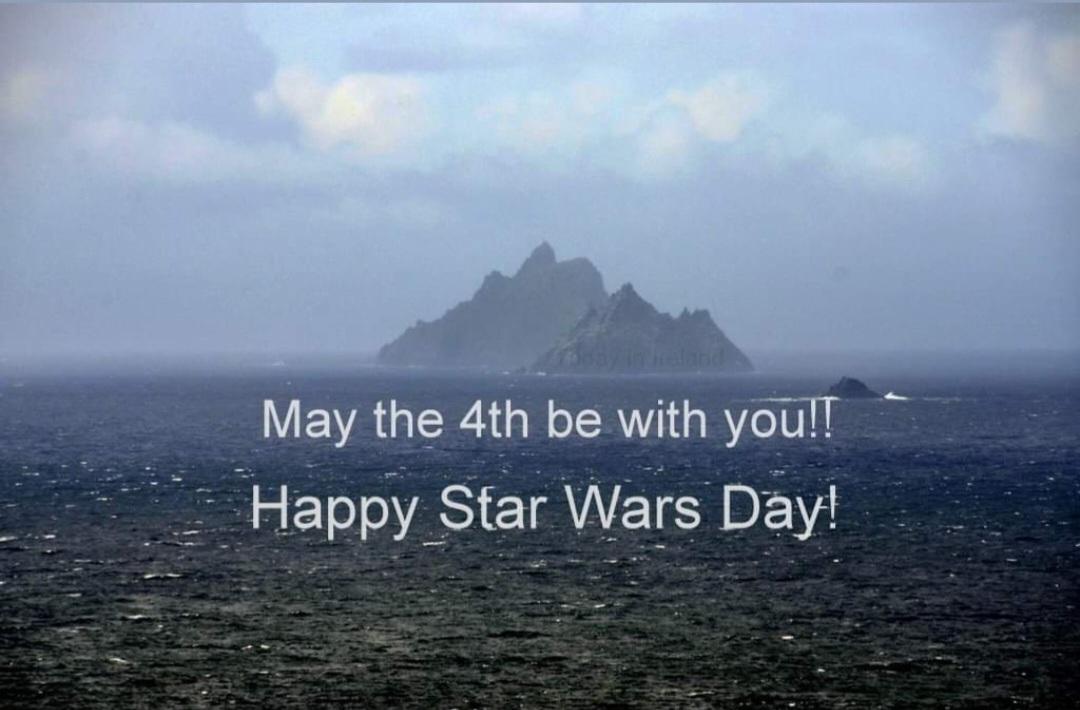 Happy Star Wars Day, y'all!

From the land of Ahch-To...

#SkelligCoast 
#MayTheFourthBeWithYou 
#Maythe4thbewithyou 
#StarWarsDay