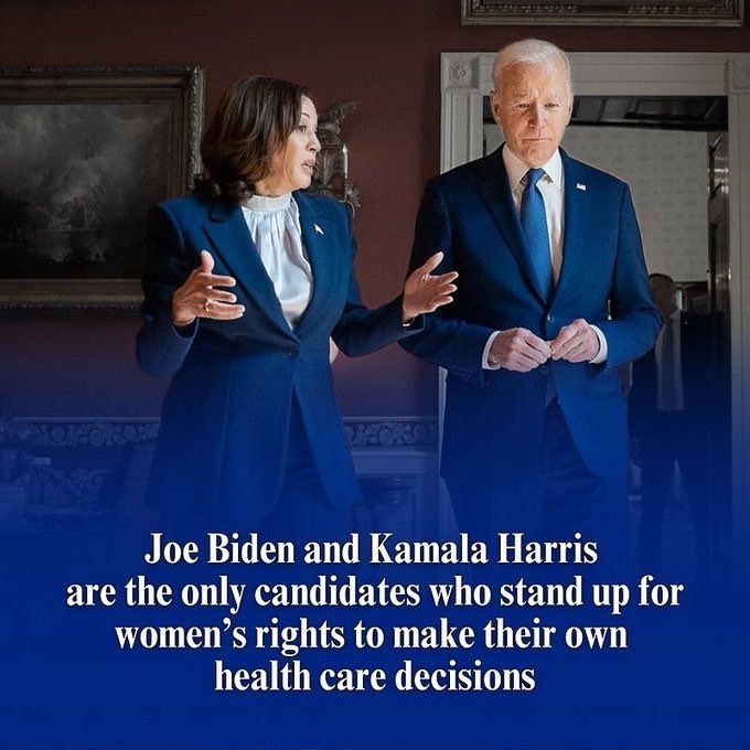 #ResistanceWomen #ProudBlueWomen #DemsUnited The only candidacy that will stand up for women’s right to bodily autonomy is #BidenHarris. Trump will sign a national abortion ban. RFK JR doesn’t respect women either. Vote for @JoeBiden & @KamalaHarris in 2024!