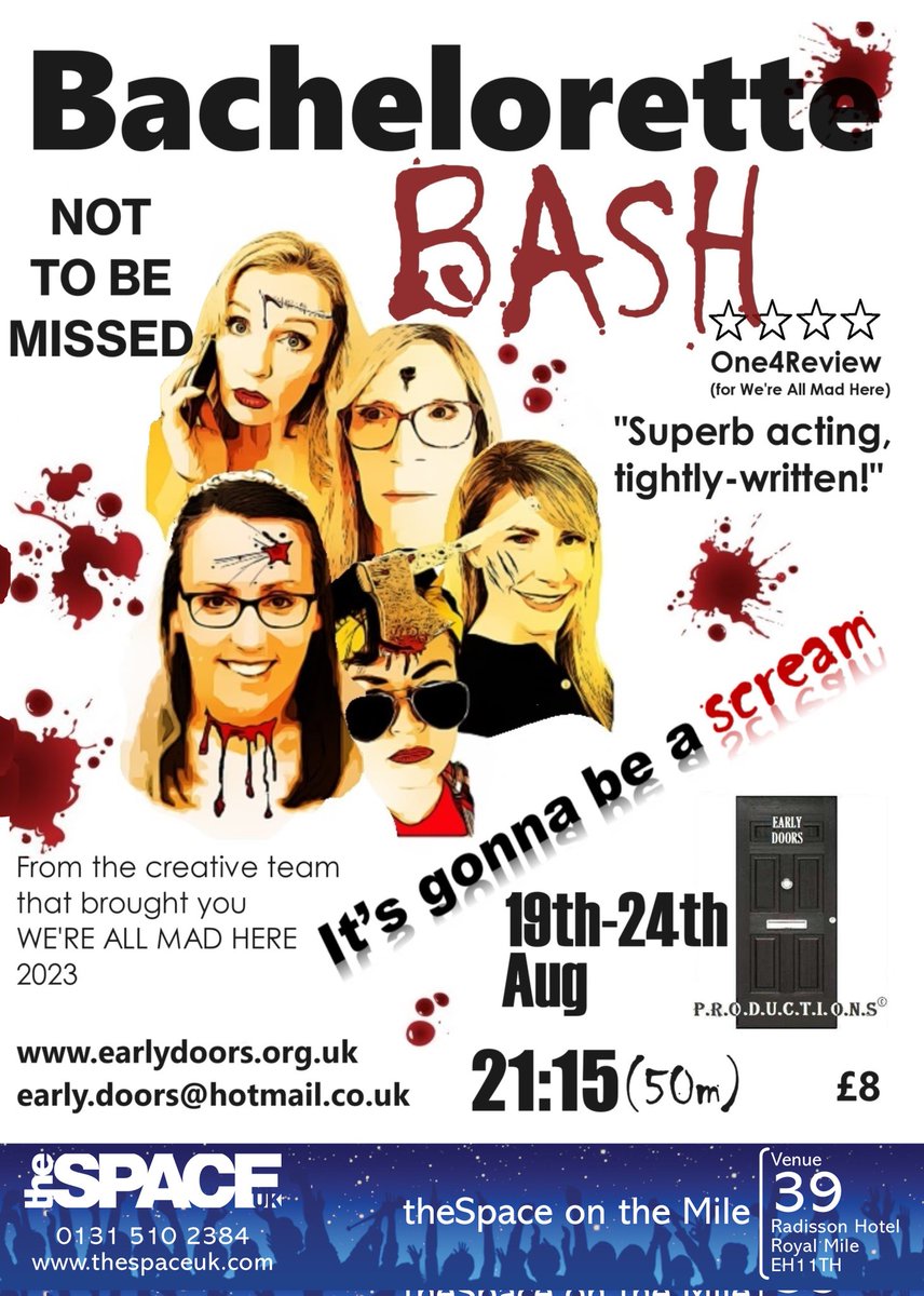 In 3 months, the EDP Team are back @edfringe for more magic with: DEATH, THE DEVIL & THE FABLEMAKER, a heartwarming partial-fantasy story-telling gem, and BACHELORETTE BASH, a puerile slasher horror comedy. Two very different pieces being performed @theSpaceUK