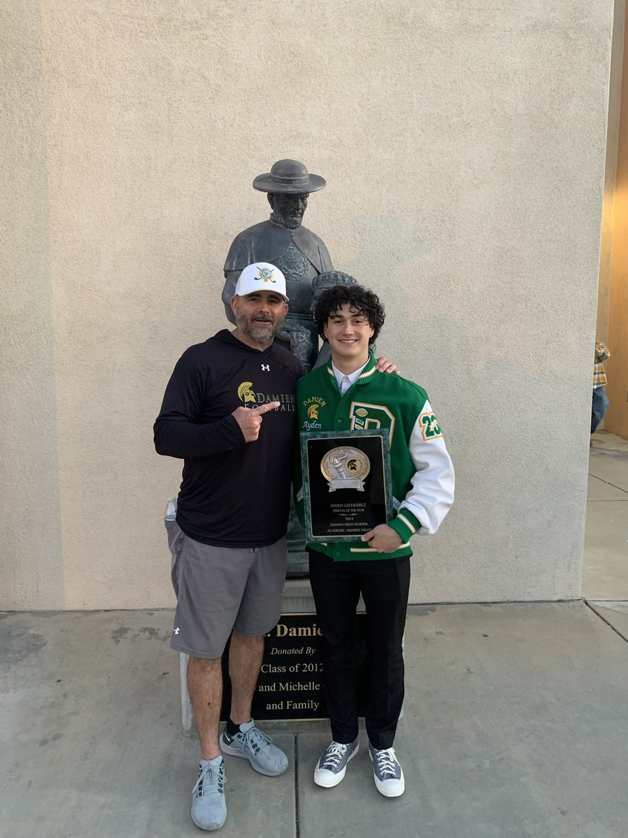 Damien High School’s Spartan of the Year! \|/ Congratulations @aydengutierrez7 for earning this prestigious award. You are truly a Damien High School legend!