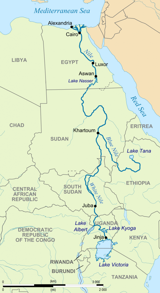 ✏️Nile

Sources: Tributaries of Lake Victoria, Africa  
Outflow: Mediterranean Sea 
Approx. Length (km): 6,690

#UPSC2024