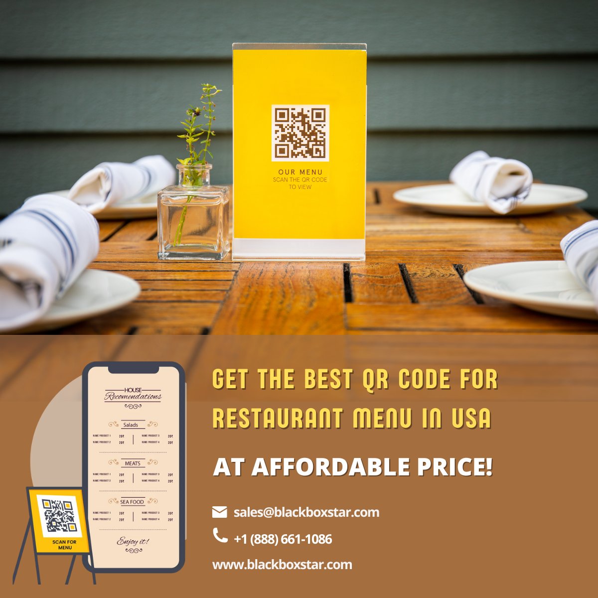 Transform your restaurant experience with a cutting-edge QR code menu from Black Box Star! Engage customers instantly and receive authentic reviews. Elevate your dining game today! Visit blackboxstar.com #QRcodeforRestaurantMenu #DigitalMenu #CustomerExperience