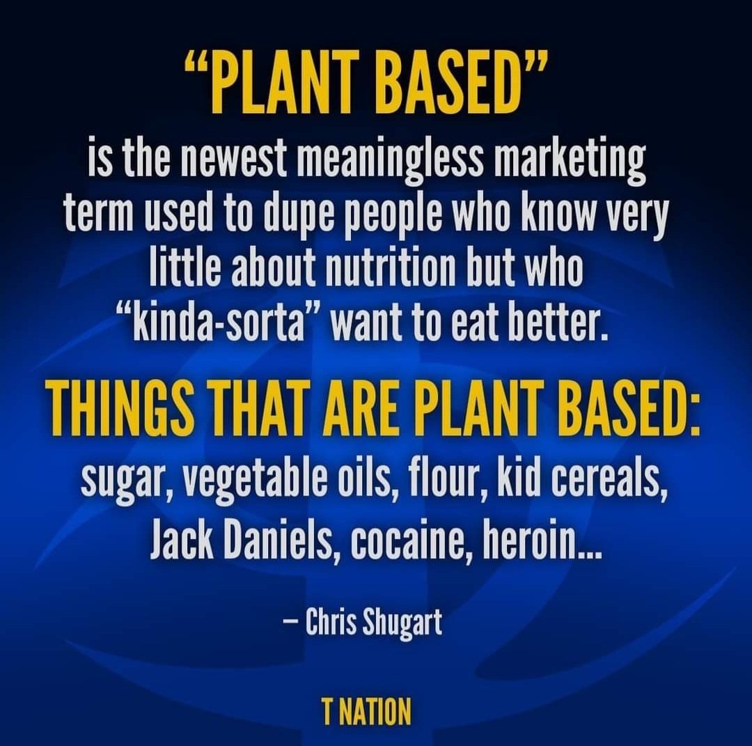 DON'T FALL FOR THE LATEST MARKETING CAMPAIGN 🤦‍♂️ If your goal is health, better body composition or better athletic performance. Opting for anthing plant based is a mistake. Switch to animal based 💪🏼🍳👌🥩 #plantbased #animalbased #marketing #eatmeat #health #nutritiongoals