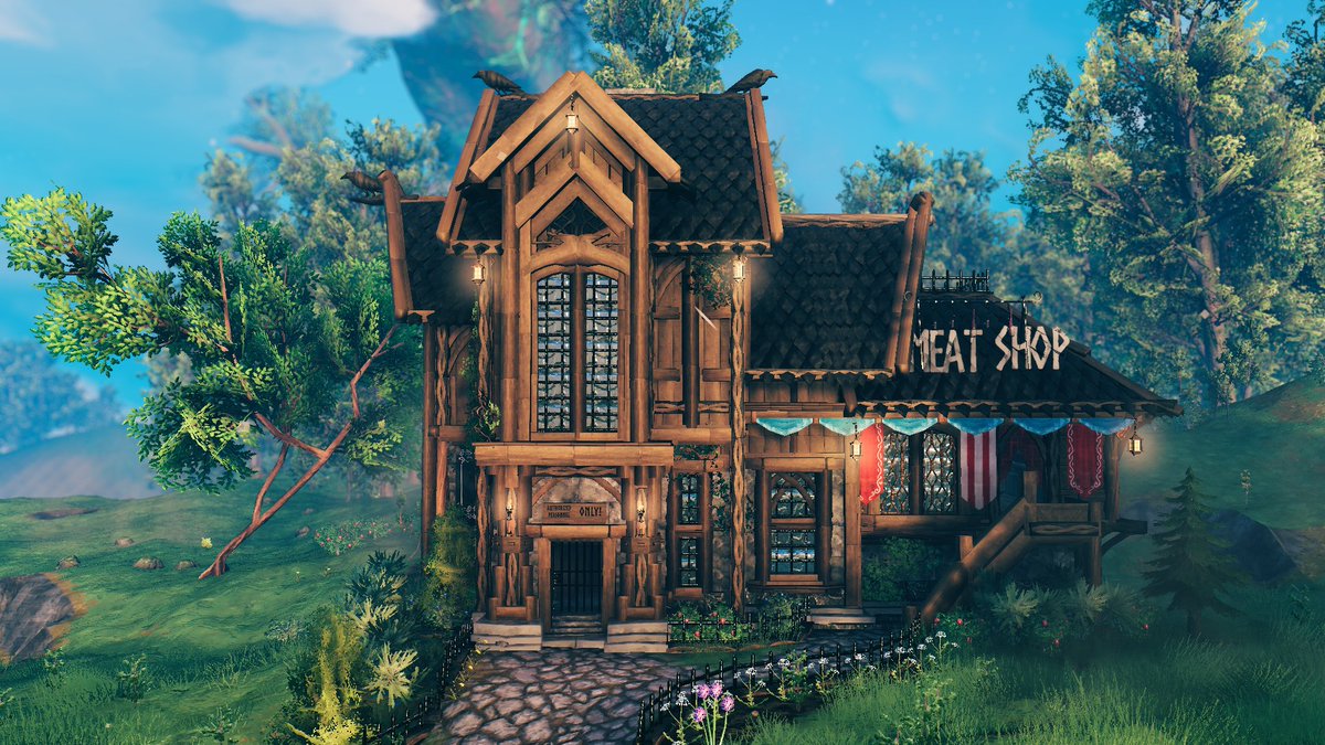 It is a butcher shop, functioning as one, fully automatic what else do I want... hmm something to auto-pickup would make it complete👀 #Valheim