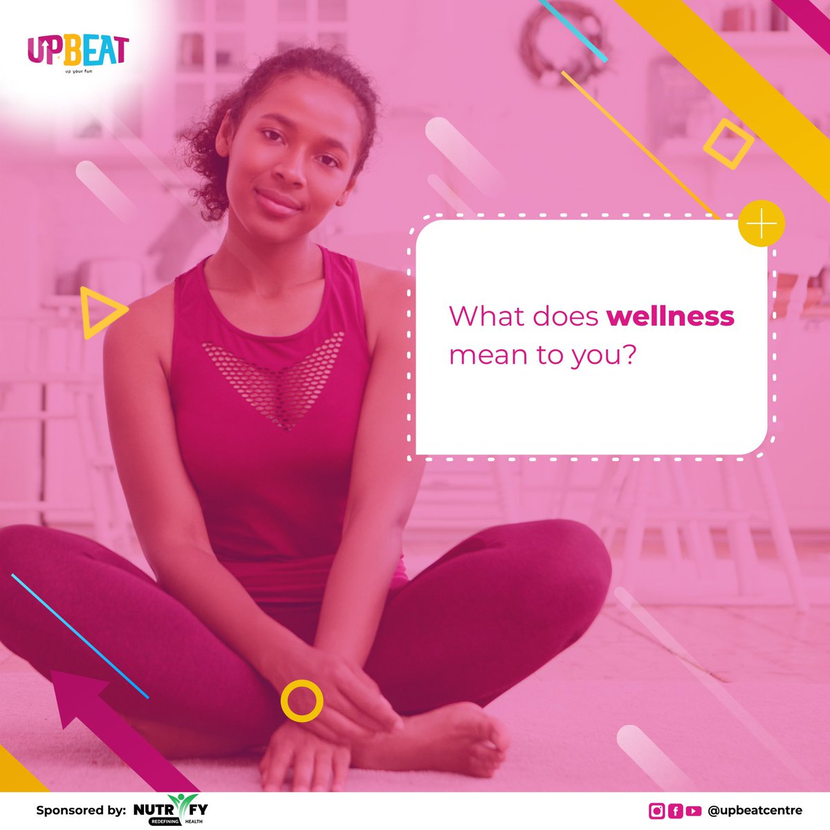 Hey Upbeat Tribe!!! As we conclude the National Fitness day, here is your chance to win a Nutrify Multivitamin pack from @NutrifyNigeria Here’s how to win •Tell us what wellness means to you in the comment section. We are picking the best responses from the comments.