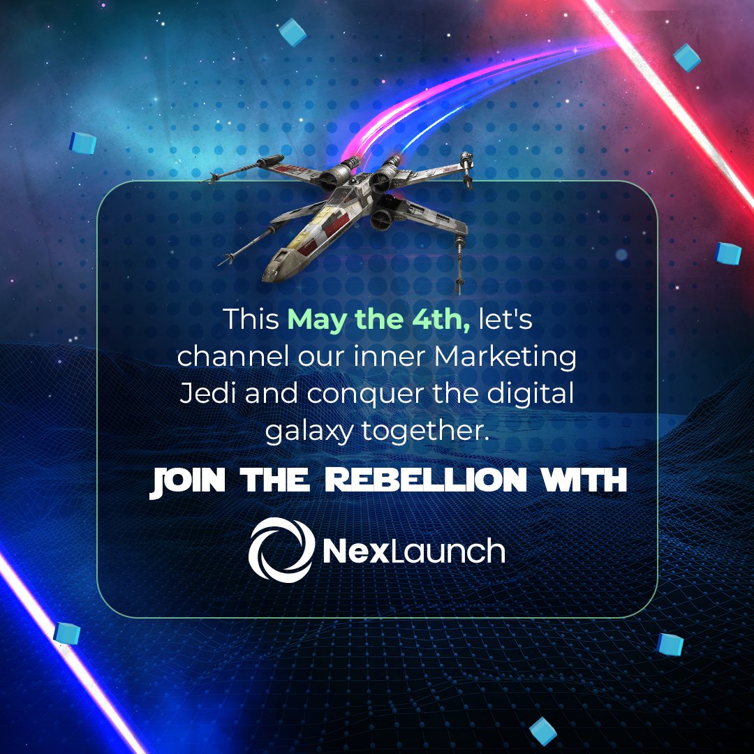 Happy Star Wars Day! 🌌 This May the 4th, let's harness the power of the Force in digital marketing. Join the Rebellion with NexLaunch! #StarWarsDay #MayThe4thBeWithYou #DigitalMarketing