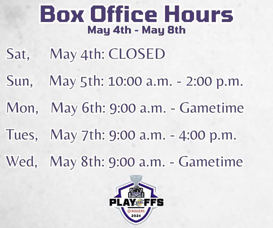 The box office is closed today, May 4th, but you can still buy your tickets for games 3 and 4 online! tickets.sasilverbacks.com The box office will be open again tomorrow, Sunday, May 5th, from 10:00 a.m. - 2:00 p.m.