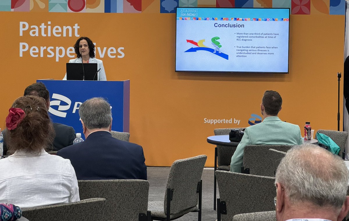 Two major health conditions, four different specialists, three health portals, and ONE major decision. @notaspare_kcadv knocks it out of the park illustrating the navigational burden #kidneycancer pts face. #AUA2024