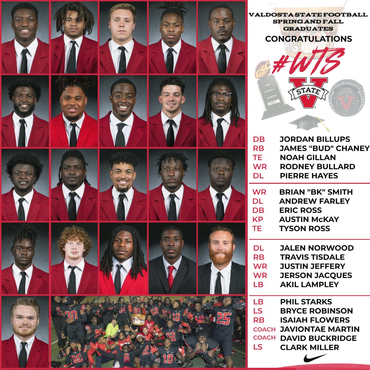 Congratulations to our VSU Football Graduates from the Fall and Spring We had 21 members of our program graduate. Continue to be a #DOG in everything that you do‼️🎓 #WTS #ISO