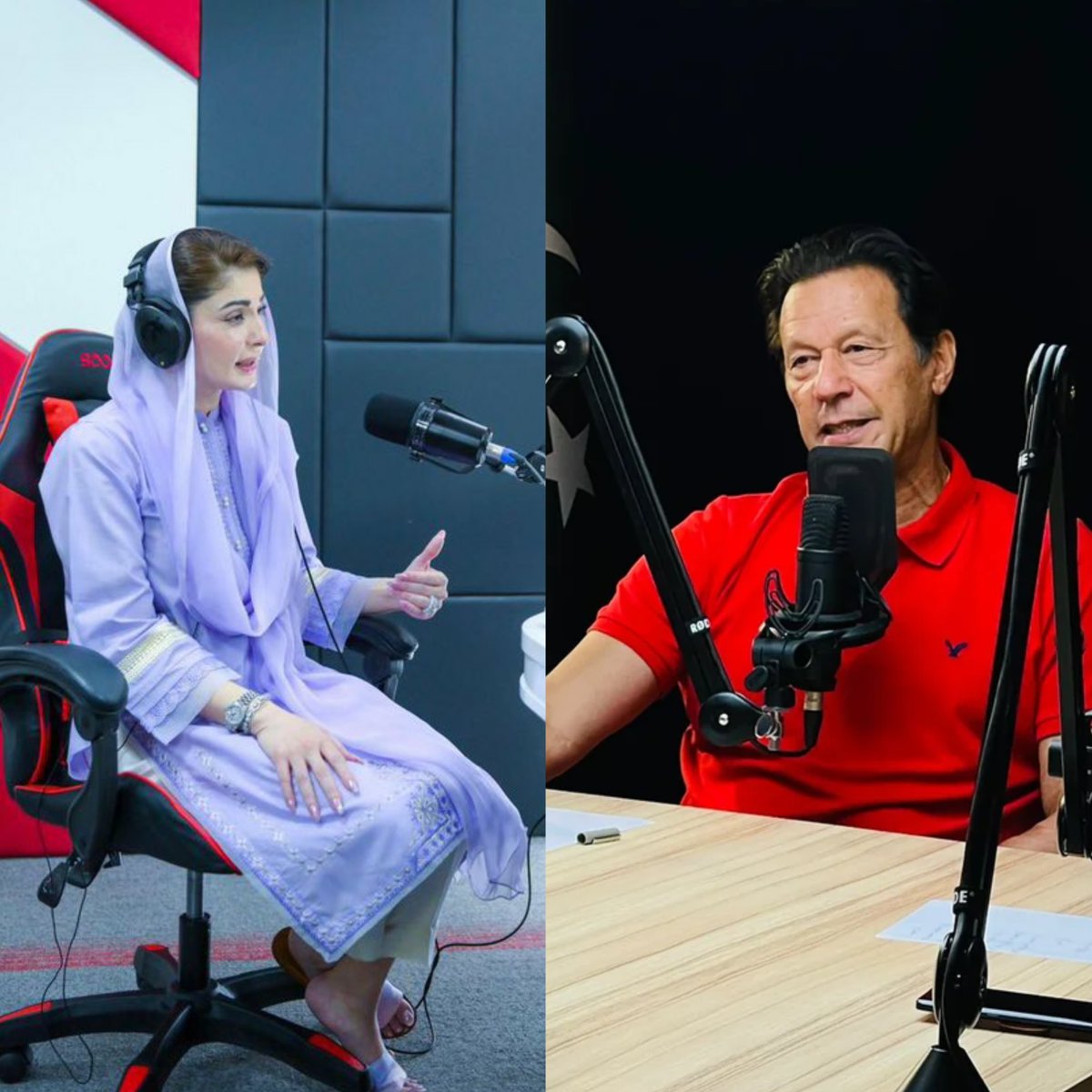 Cast your vote now! 🗳️ Who is stealing the spotlight in podcast? ❤️ Like for @ImranKhanPTI 🔁 Retweet for @MaryamNSharif