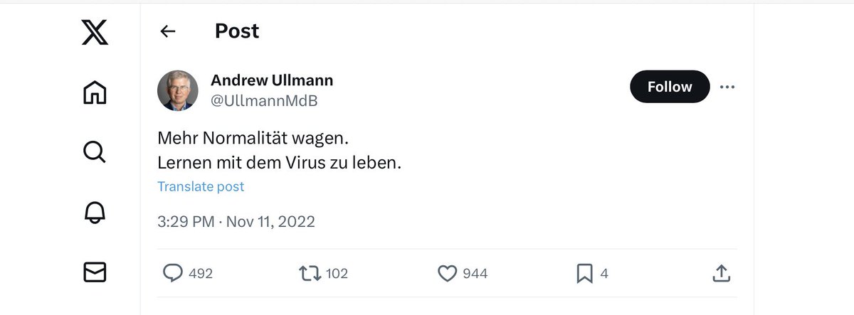 @Roland_F_MSc Was an dieser Floskel besonders erschütternd ist, ist ihre Quelle.

@fdpbt Mitglied Andrew Ullmann, Universitätsprofessor für Infektiologie an der Julius-Maximilians-Universität Würzburg und Facharzt für Innere Medizin, Hämatologie, internistische Onkologie und Infektiologie. 🙄