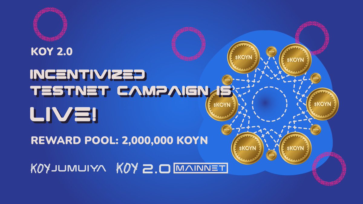 Calling all Web3 Enthusiasts! 

The KOY 2.0 Incentivized Testnet Campaign has officially begun! 

Step into the future of decentralization and contribute to the evolution of the KOY network. 
Sign up: docs.google.com/forms/d/e/1FAI…

🧵

 #KOYv2 #KOYJumuiyaDAO #KOYJumuiya $KOYv2