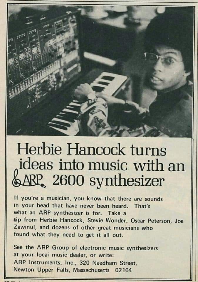 Today I am thinking about Herbie Hancock synthesizer ads.