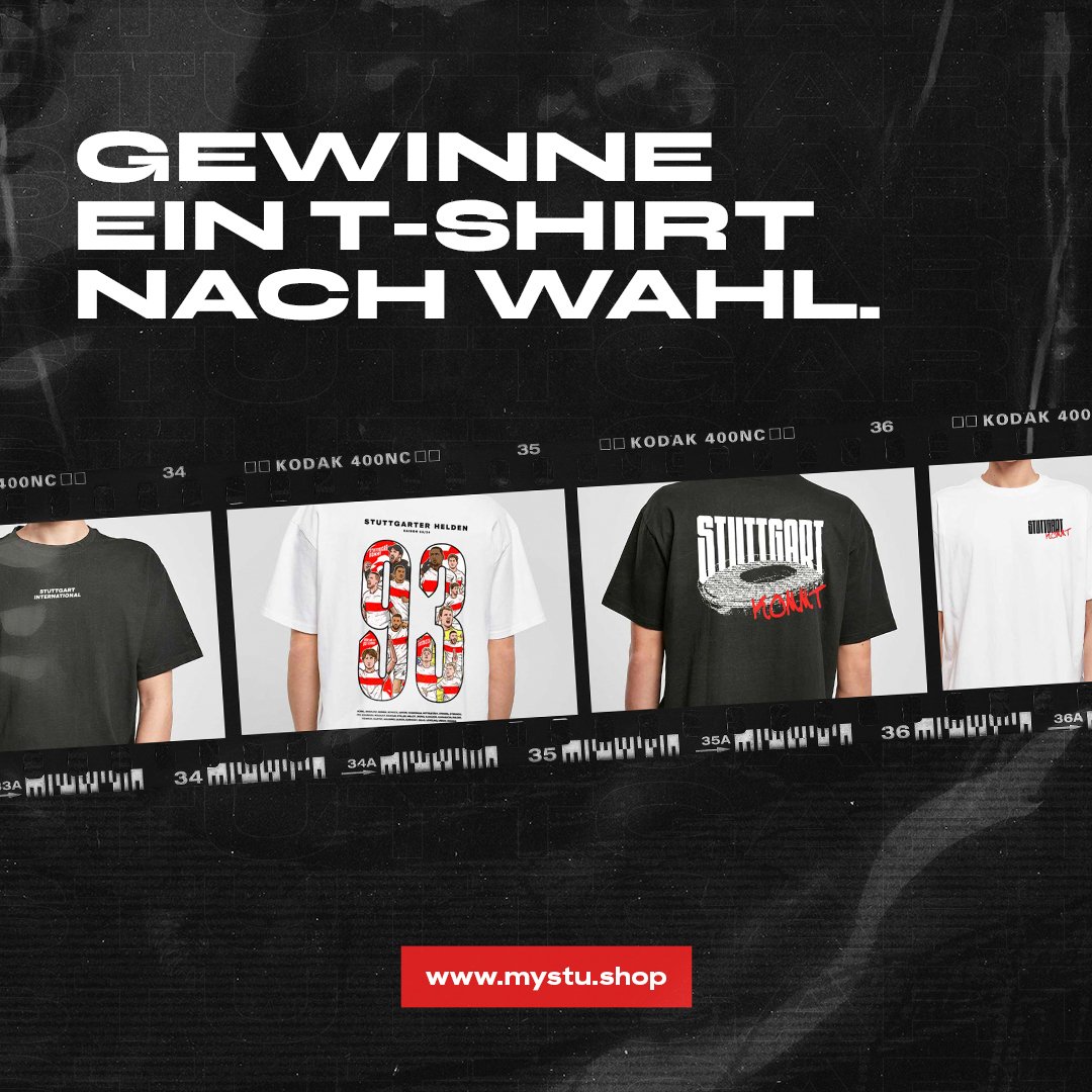 Zur Feier des Tages starten wir ein Gewinnspiel für euch. Wir verlosen zwei mal jeweils ein T-Shirt nach Wahl aus unserem Shop. 

Was du tun musst:
- Folge uns
- Retweet
- Like den Post

Teilnahmeschluss ist  Dienstag der 07.05.2024 19:00 Uhr.

#VfB