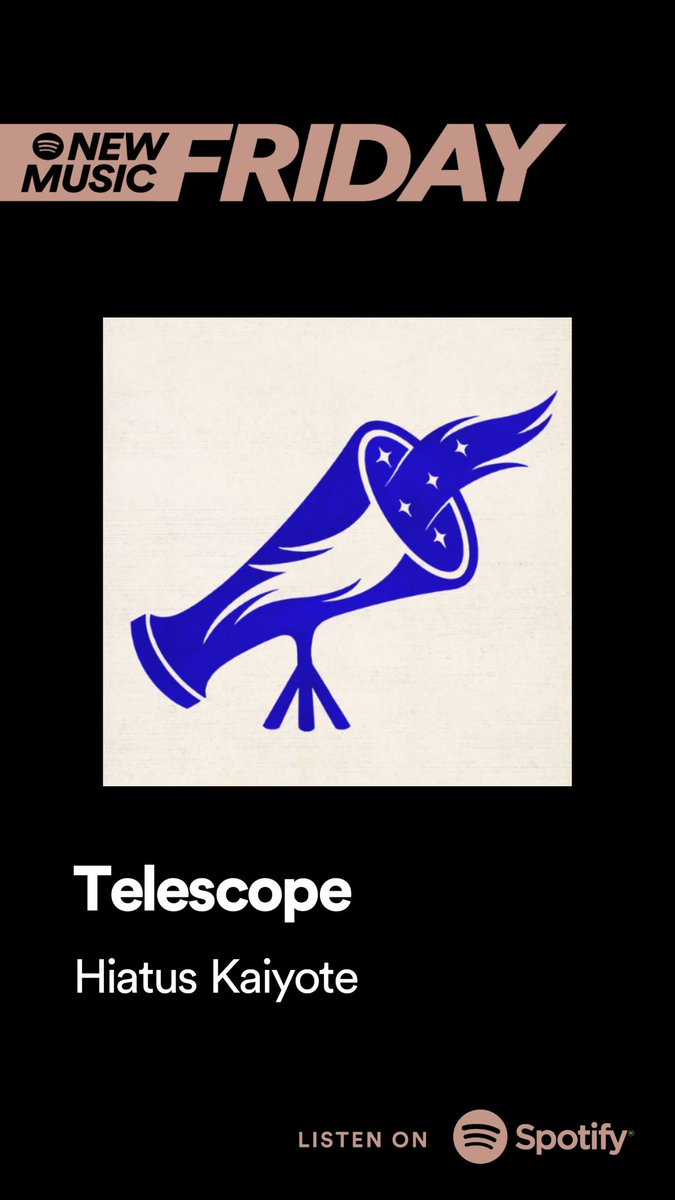 Thankyou @Spotify for the love 💙🔭 Telescope out now! R&B Weekly: open.spotify.com/playlist/37i9d… @SpotifyAU @SpotifyUK @SpotifyJP