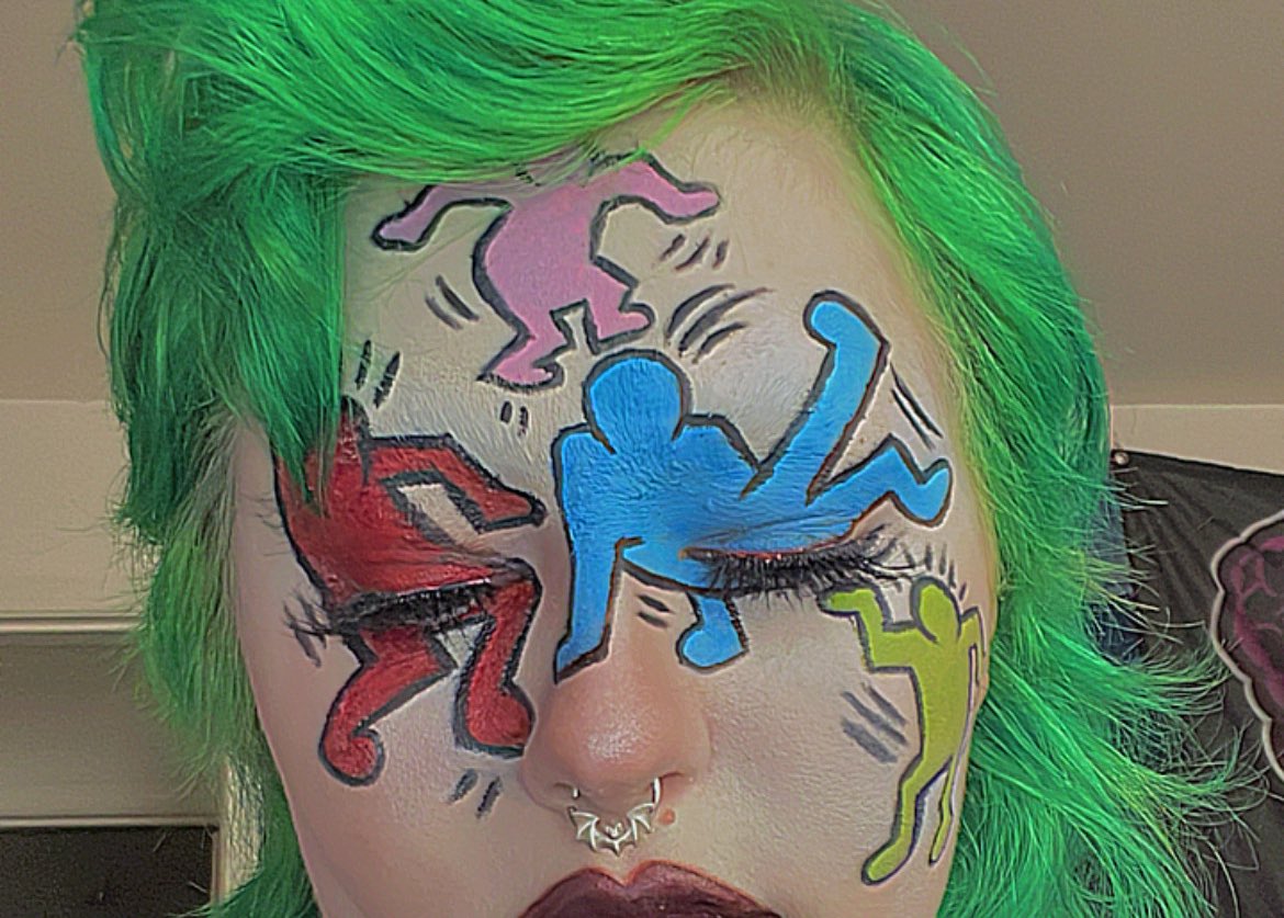 happy birthday to Keith haring here’s my makeup I did last year! #keithharing