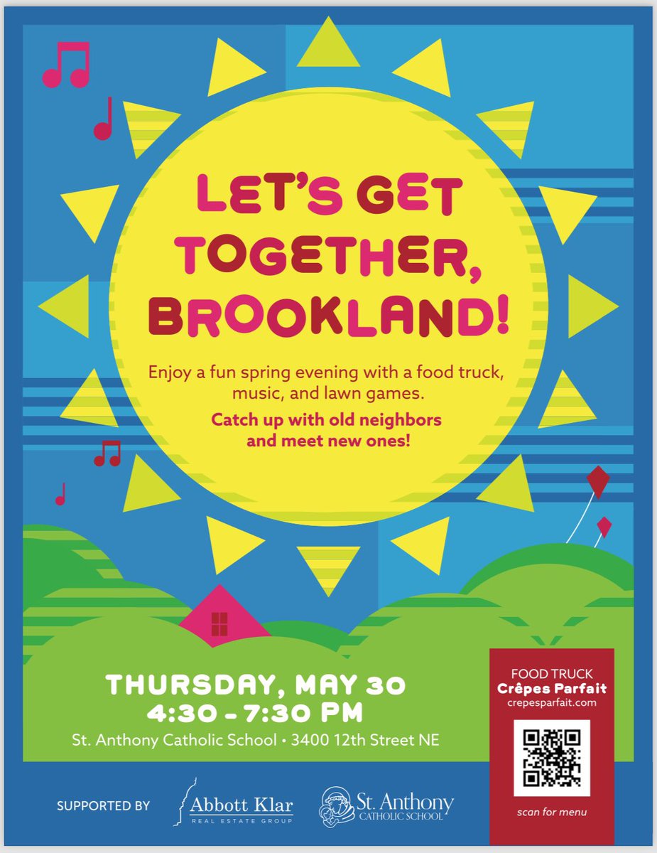 Abbott Klar Real Estate Group is organizing a new and fun community event!

A crepe food truck is coming to St. Anthony on Thursday, May 30! All are welcome to enjoy this fun and laid back event. We hope you will join us for food, music, and lawn games.

#STABrookland ￼