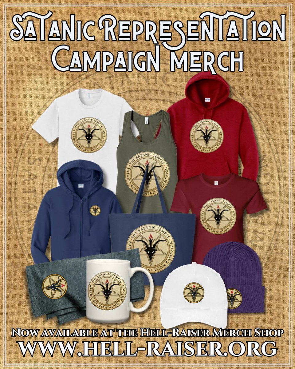 Show your support for religious plurality! Find all your Satanic Representation Campaign merch in the Hell-Raiser Merch Shop today - hell-raiser.org