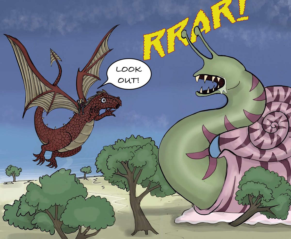 A Giant Snail attacks as Dragon, Orin and Lucy enter the Giant Kingdom! Check out today's update of 'The Dragon in the Closet'! …edragoninthecloset.thecomicseries.com/comics/245/#co… #kidscomic #webcomic #webcomicupdate @comicartistchat @Tonpa2 @allforcomics @webcomicchat @WebComicConnect