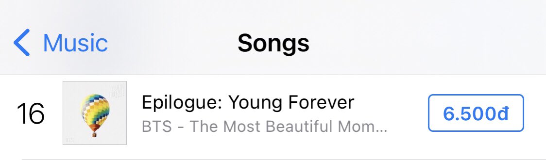 iTunes Vietnam 🇻🇳 #16 (RE). Epilogue: Young Forever It's currently 2AM here 🤯