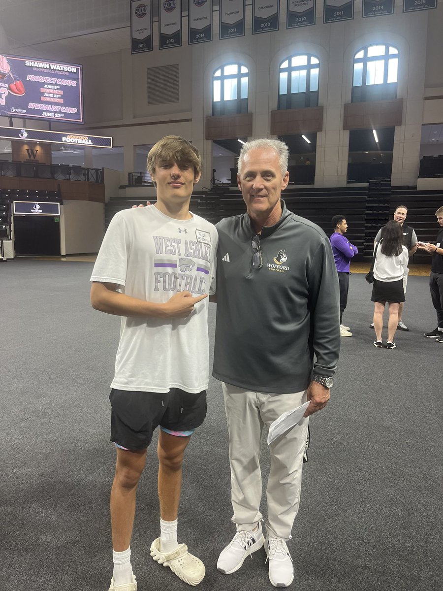 Had a great time today at Wofford. Thanks @JacobPoag and @Wofford_FB for the invite!