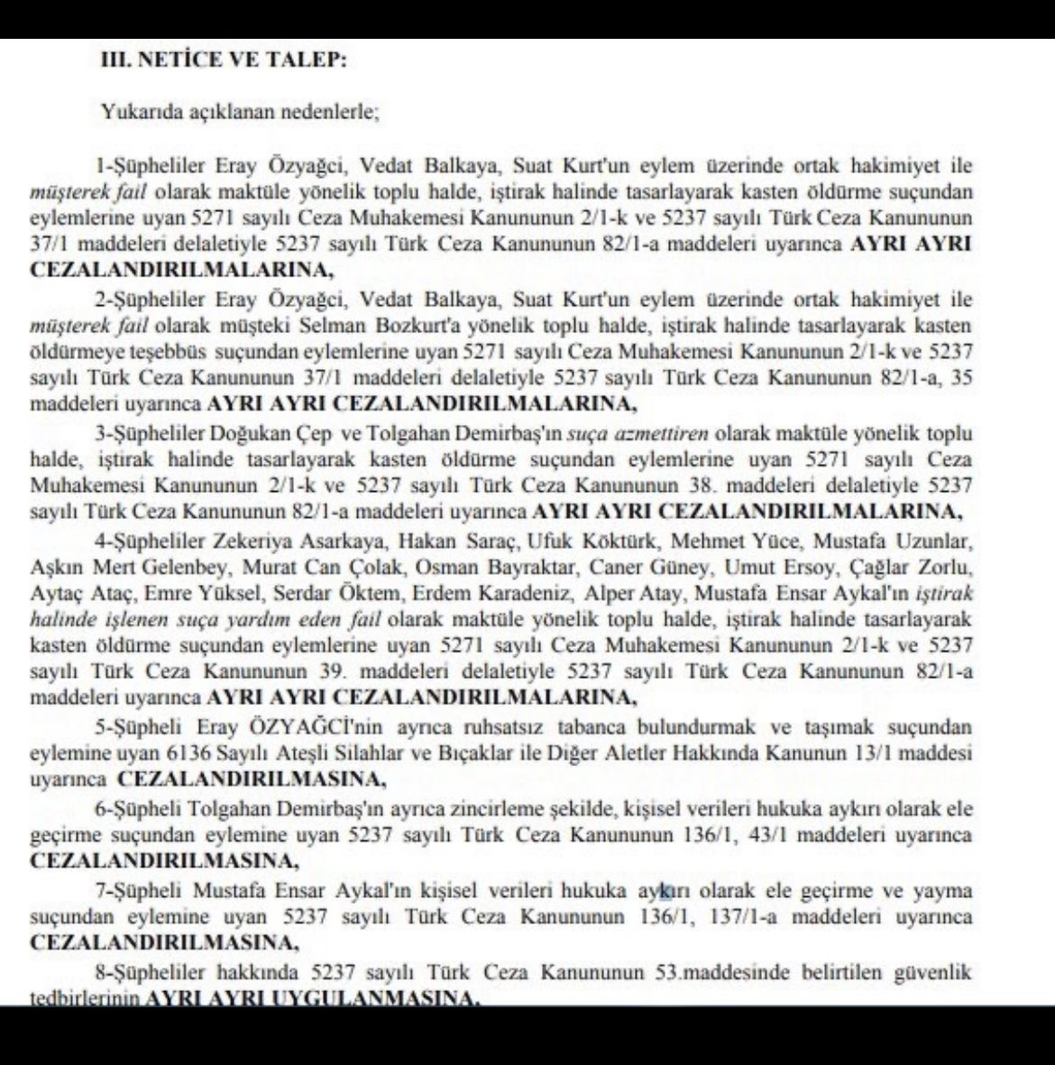 Sinan Ateş suikastı iddianamesi: 📌Cinayetin sebebi yok. 📌Şüphelinin MHP’li Olcay Kılavuz’un evinde yakalandığına yer verilmedi 📌Eşi Ayşe Ateş’in ifadesinden üç cümle girdi 📌Otopsi raporu “amaç yaralamaydı” iddiasını çürüttü: “4 kurşun öldürücü” serbestiyet.com/haberler/sinan…