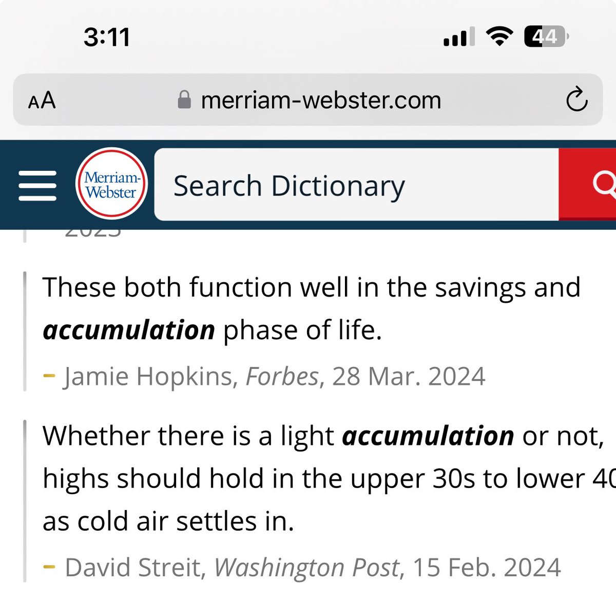 Finally made the big time merriam-webster.com/sentences/accu…