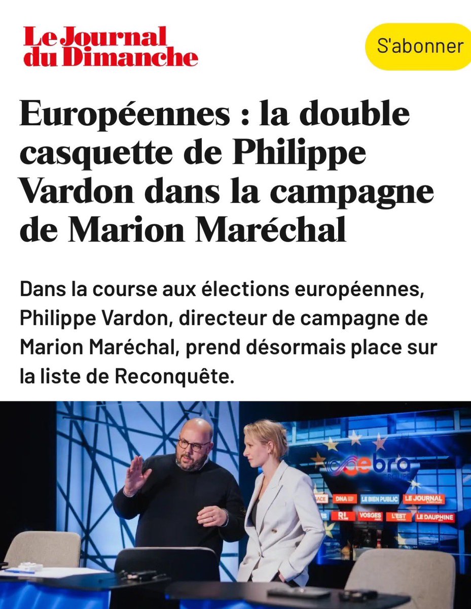 Désormais directeur de notre campagne, élu local enraciné, ami et infatigable militant : merci à @P_Vardon de nous rejoindre à la dixième place sur la liste @Reconquete_off ! 👉 lejdd.fr/politique/euro…