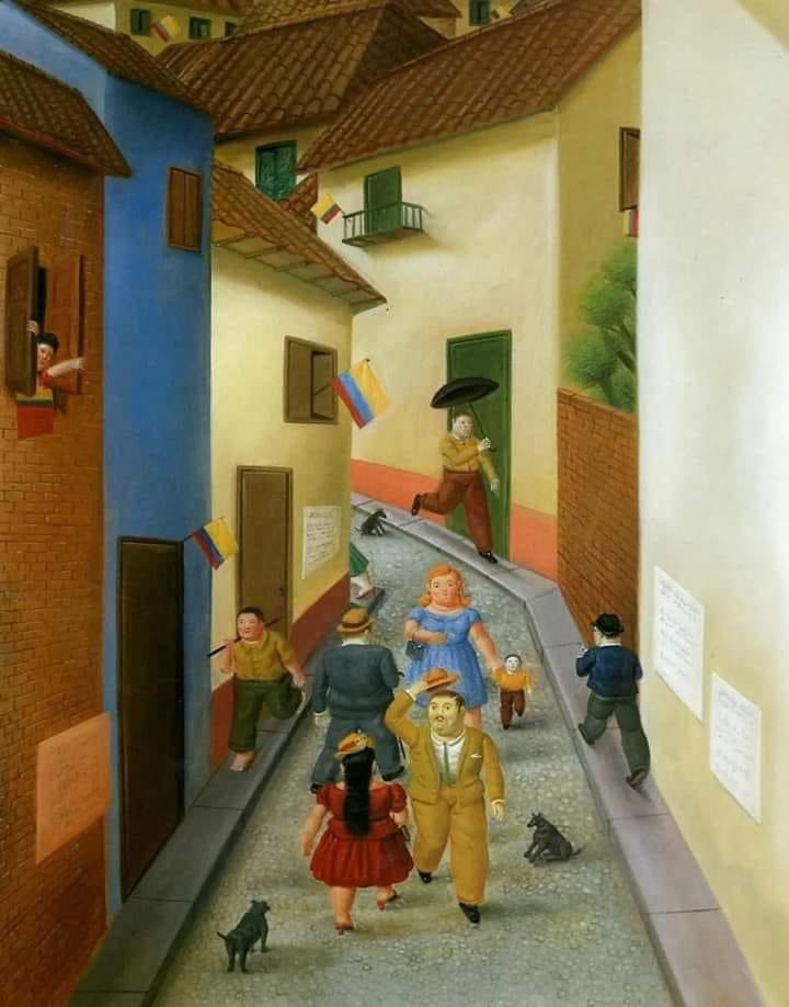 Fernando Botero (Colombiano, 1932-2023)
'La Calle II', 1988.
Óleo sobre lienzo, 188 × 132 cm.
Colección privada.