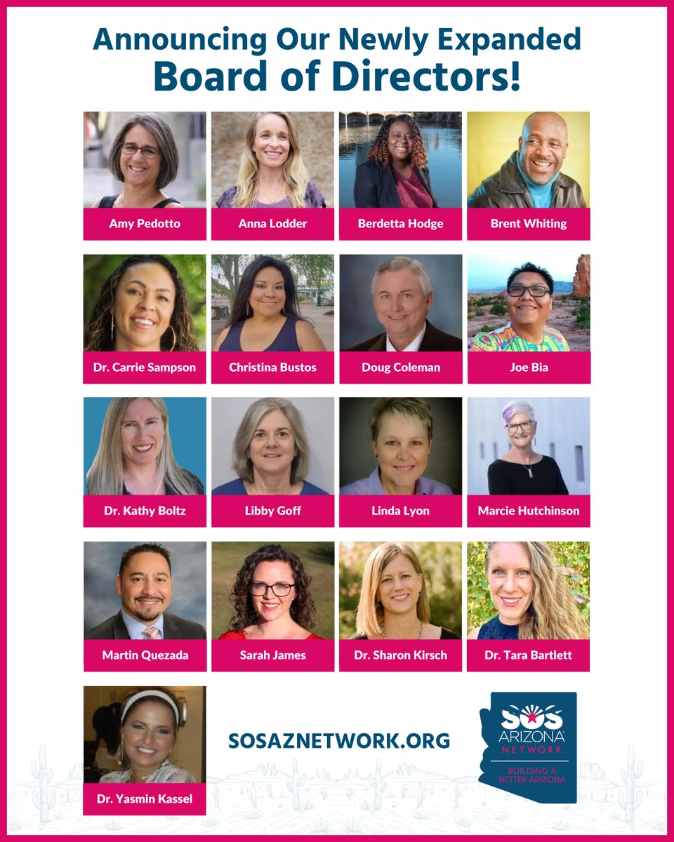 📢 SOSAZ Network is thrilled to announce our newly expanded Board of Directors! Meet the dynamic people joining our team, bringing their unique perspectives and diverse expertise to guide us in our critical mission to defend public education. Learn more➡️ sosaznetwork.org/board/