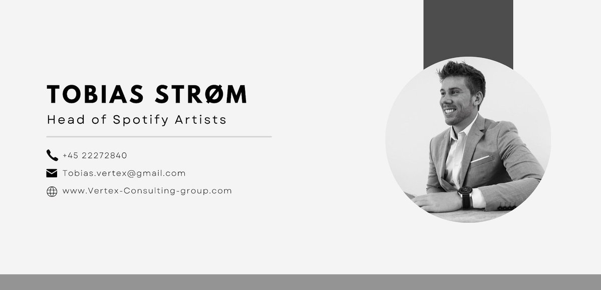 If anyone is contacted by a Tobias Strøm (Strom) from Vertex Consulting offering to promote your music, be aware that the company have confirmed he has never worked with them and he is a fraudster. Avoid #musicpromotion