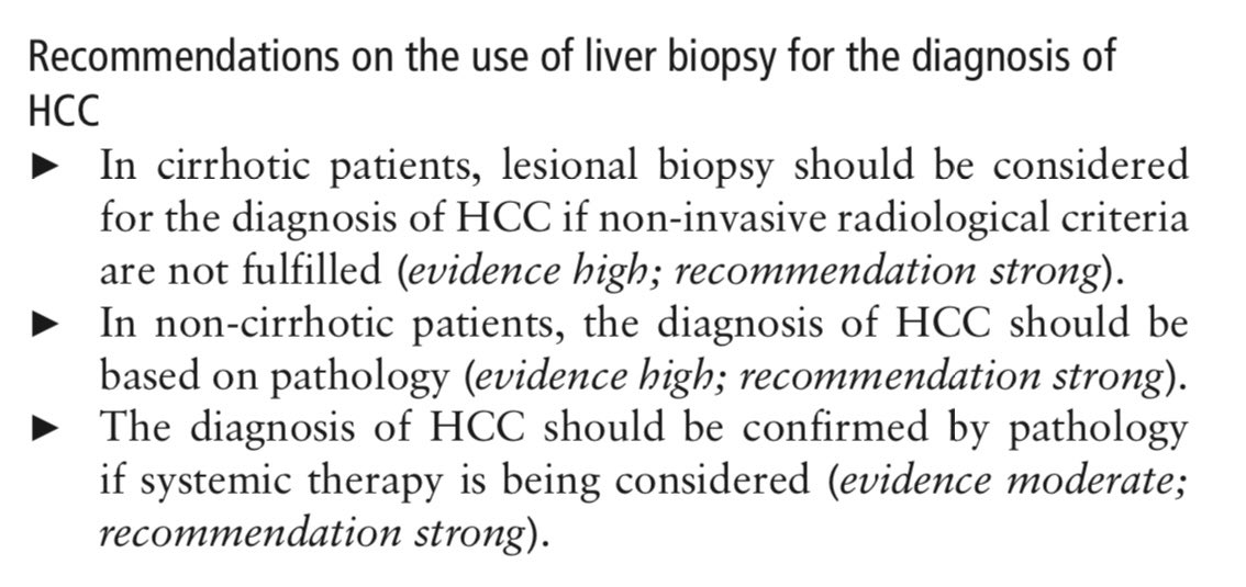 The @BritSocGastro 2024 #HCC guidelines recommend 🔬🧬liver biopsy for HCC diagnosis if systemic therapy is considered! @EASLnews @ESP_Pathology @eemh_hasl @my_ueg @AASLDtweets @UKLiverPath @LiverPath_HPHS @ILCAnews