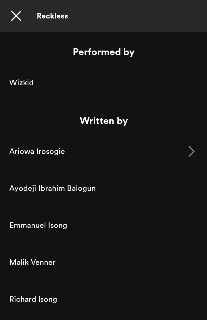 INTRO written by (Davido, kiddo & Yonda) Reckless Written by (p2j & his brother with WizKid and two more people) LEVEL UP Written by (Burna boy Youssou N'Dor and 4 other people) 👏👀