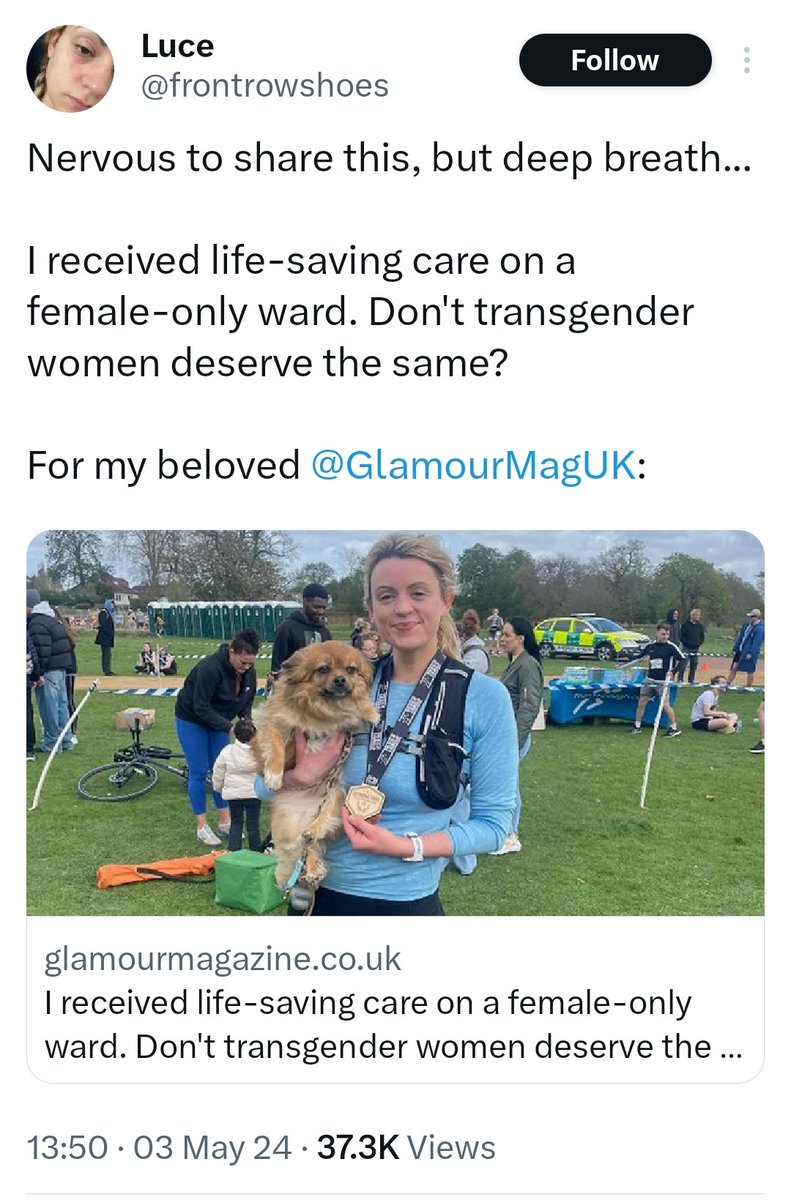 This is....really fucking stupid. Do they think that the QUALITY of care is different on women's single sex wards? Every single argument TRA's put up is a linguistic sleight-of-hand; in this case they're pretending the debate is about the QUALITY of care, when the fact is the…