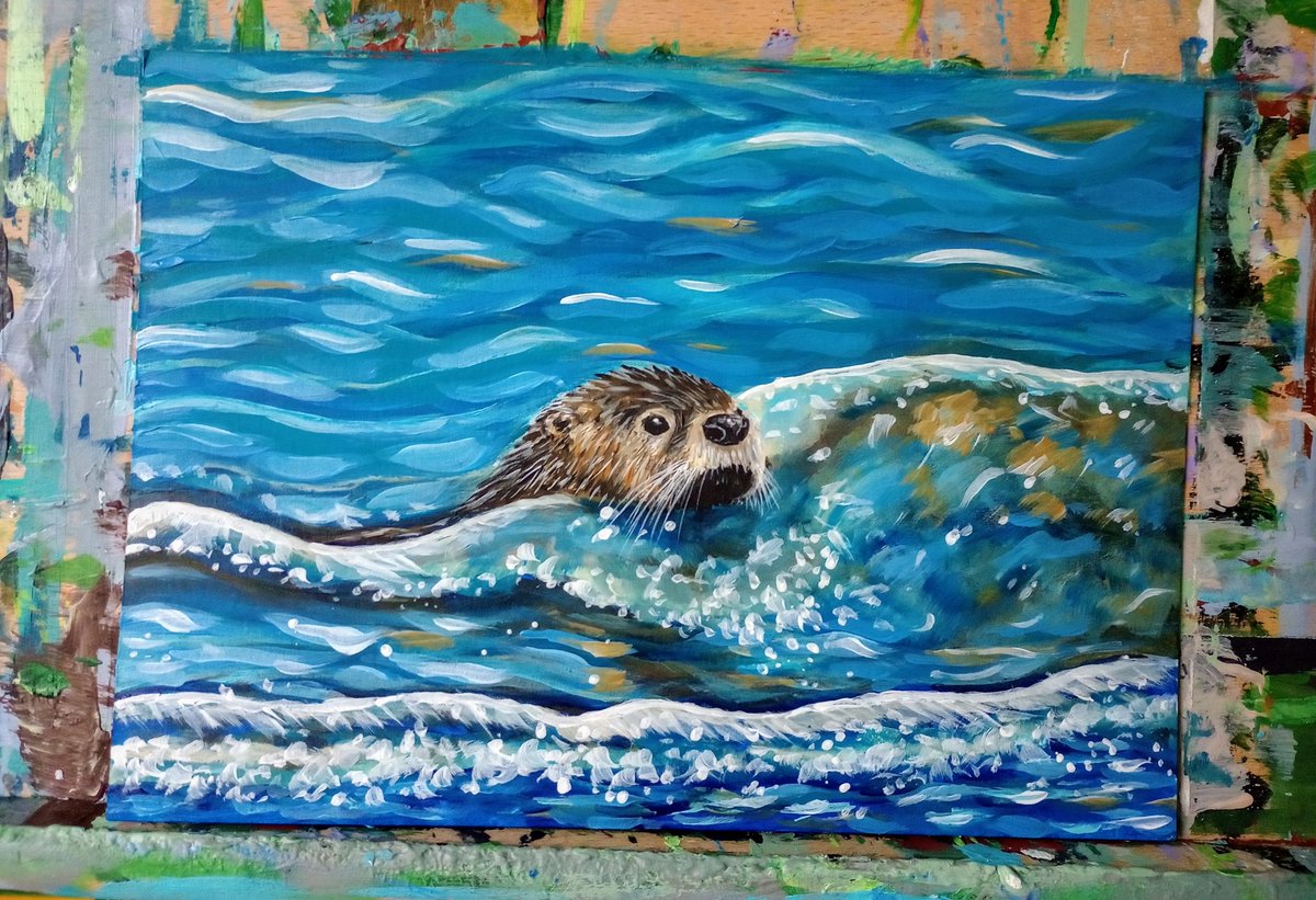Rainy day means painting day! Here is my new otter painting potentially for the Postcard Art Exhibit. I'm not sure which one to pick so I think I might run a vote. 🤔 Hope you are having a lovely weekend! #PAE2024 #pae #postcardartexhibit24 #otterpainting #anotherotterpainting