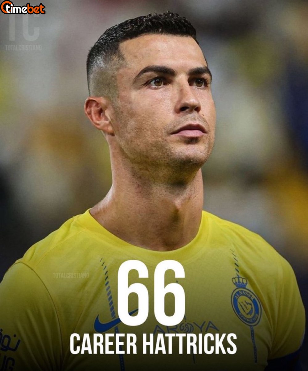 Cristiano Ronaldo, 66. hat-trick’ine ulaşarak futbol tarihinin en çok hat-trick yapan ismi oldu.😳 Not: Bir önceki rekor 65 hat-trick ile yine kendisine aitti.