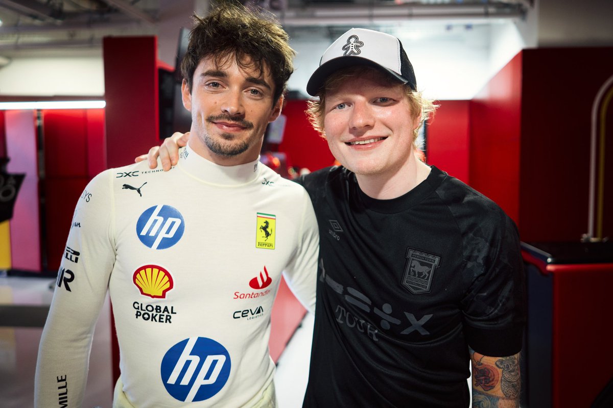 Now this is perfect 🤝 Welcome to the Ferrari garage @edsheeran! #MiamiGP 🇺🇸 #F1