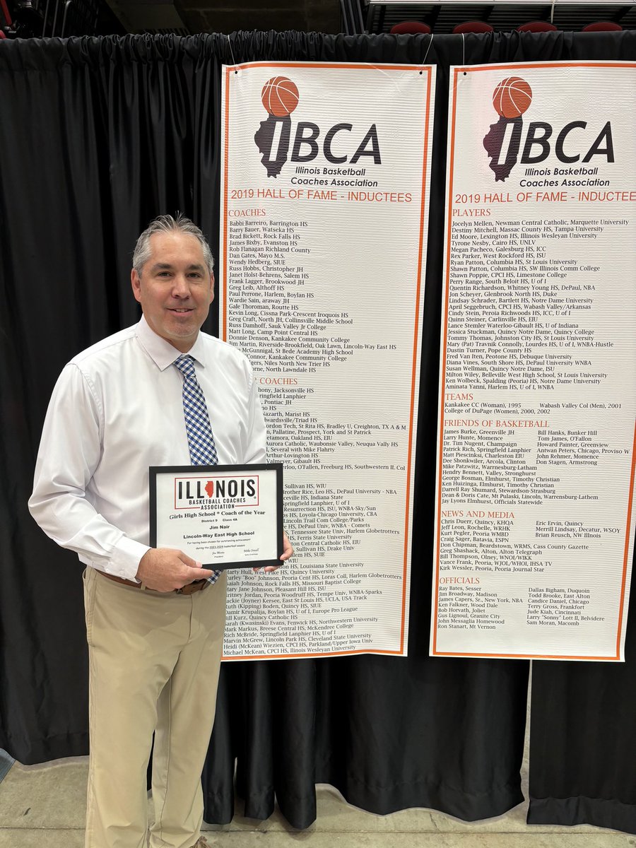 Congrats to our Head Coach Jim Nair, @LWEGirlsBball. IBCA District 9 Coach of the Year! Great job, Coach!