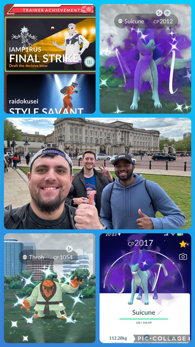 Nice Saturday session chasing #pokemongoRaids Shadow Suicune in Central London with @PoGoMiloUK and @DellHazardX @StarsMmd and #PokemonGOfriends Snapped 2 Shiny ✨✨, Got also a Shiny Throh from research too. 🫡 #PokemonGo #Suicune 🐕🌊✨