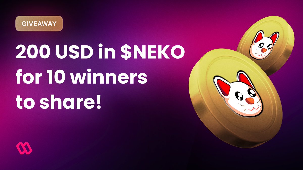 200 USD giveaway 🎉 $NEKO is now available in your #SweatWallet portfolio. Follow @nekotoken_xyz & @SweatEconomy, tag 3 frens below and RT to enter👇 $NEKO, a key community support node that creates daily educational content, is the first memecoin on NEAR!