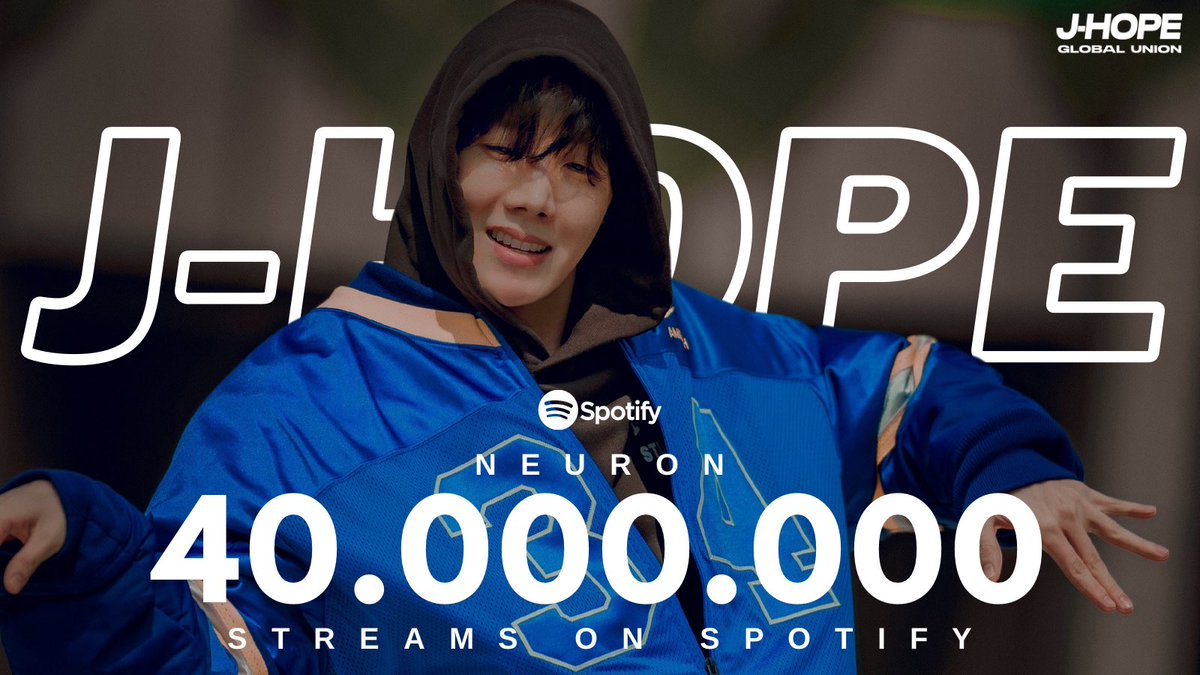 'NEURON (with gaeko, yoonmirae)' by j-hope has surpassed 40M streams on Spotify 

(spotify.link/EfjxwcmFvIb)

#jhope_NEURON #HOPE_ON_THE_STREET #홉온스